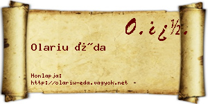 Olariu Éda névjegykártya
